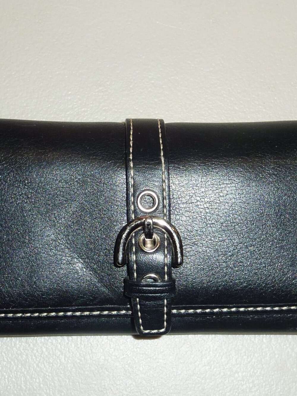 Coach Black Leather Sunglasses Glasses Case Magnetic Closure